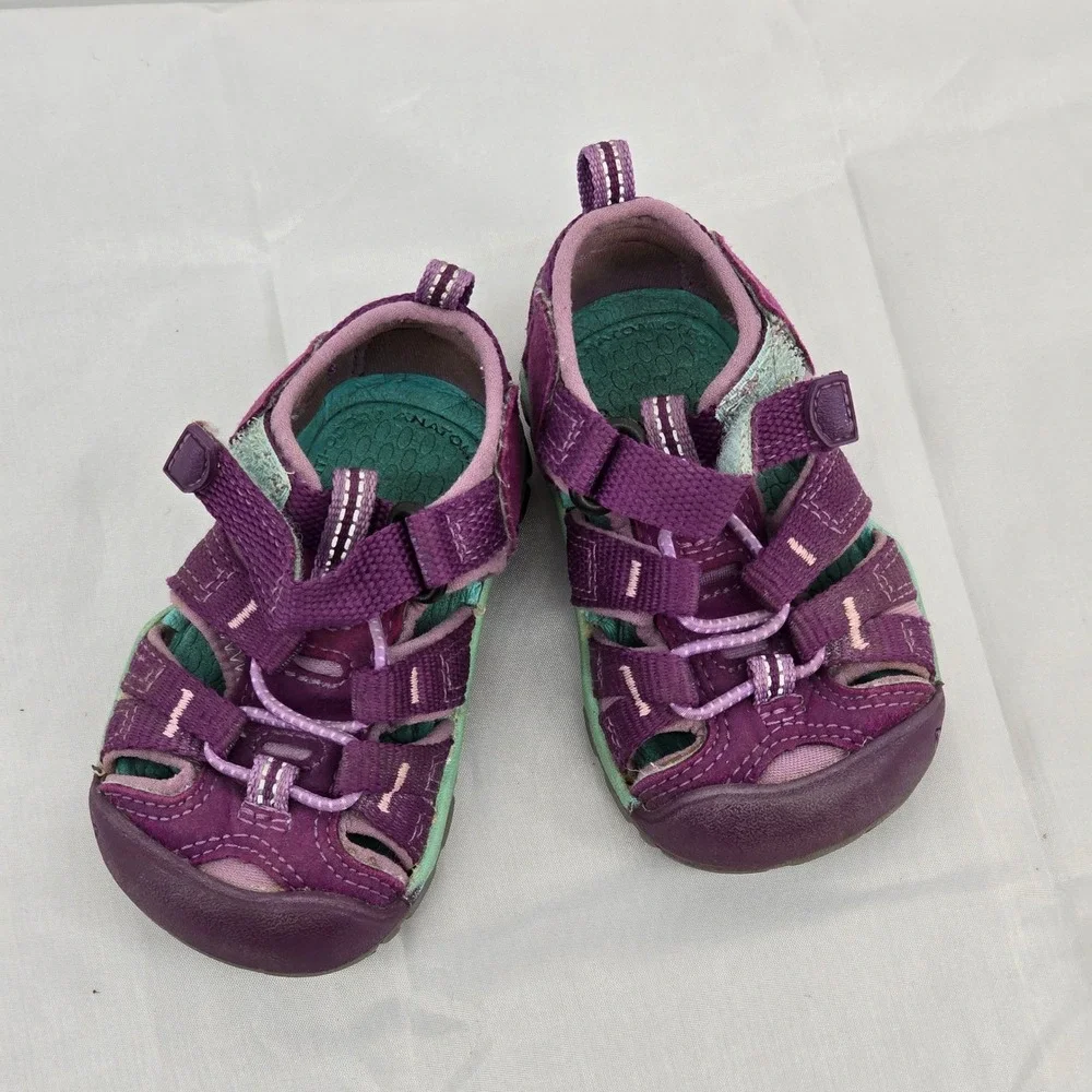 Keen Seacamp II CNX Purple Aqua Water Sandals Toddler Girls Size 4